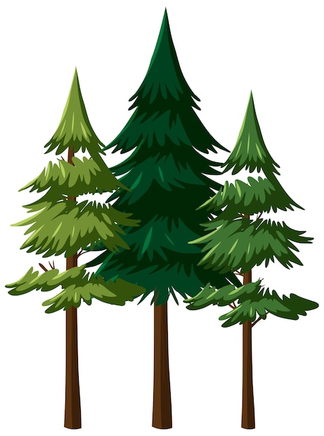 Vector gratuito Árbol aislado en blanco