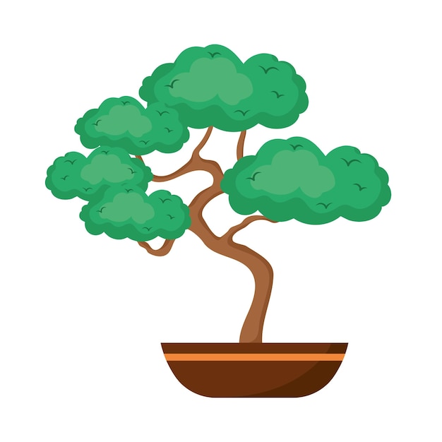 Vector gratuito Árbol bonsái japonés