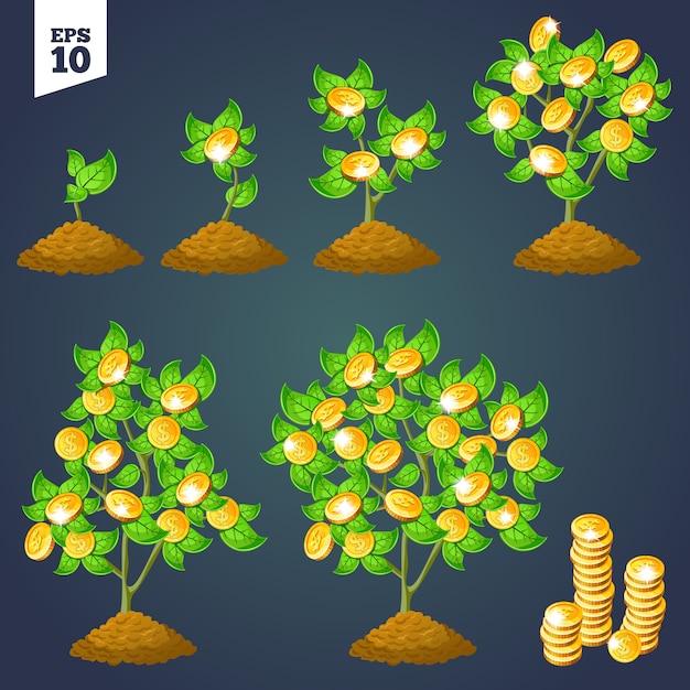 Árbol de dinero de crecimiento para juegos.