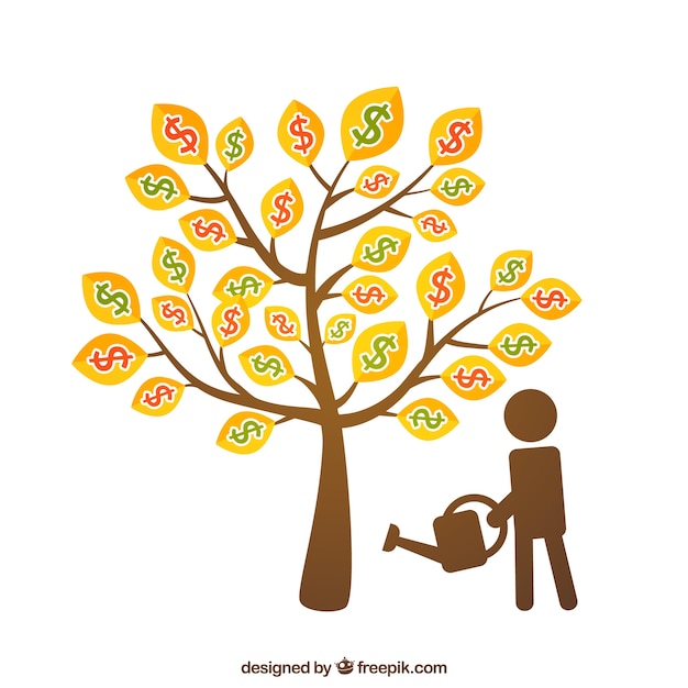 Vector gratuito Árbol del dinero