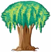 Vector gratuito Árbol enorme de fantasía sobre fondo blanco