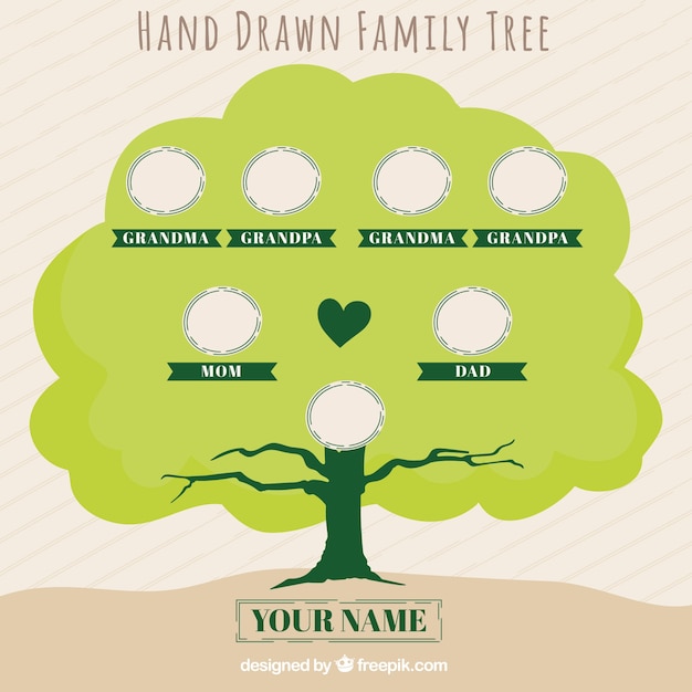 Árbol genealógico dibujado a mano fantástico