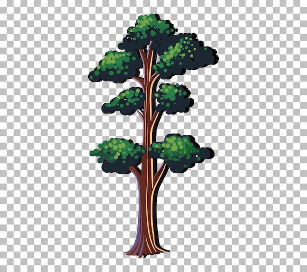 Vector gratuito un árbol con hojas verdes sobre fondo transparente