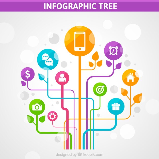 Árbol infográfico colorido