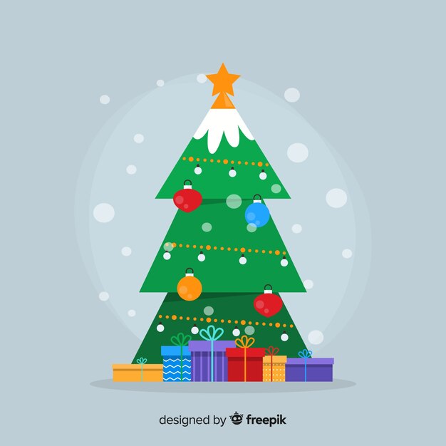 Árbol de navidad adorable con cajas de regalos