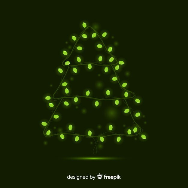 Árbol de navidad adorable con luces coloridas