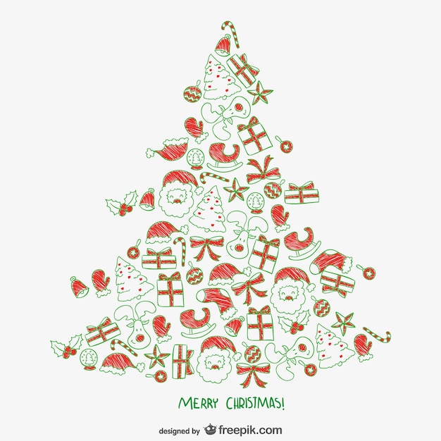 Vector gratuito Árbol de navidad con adornos