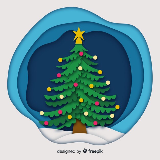 Árbol de Navidad al estilo de papel