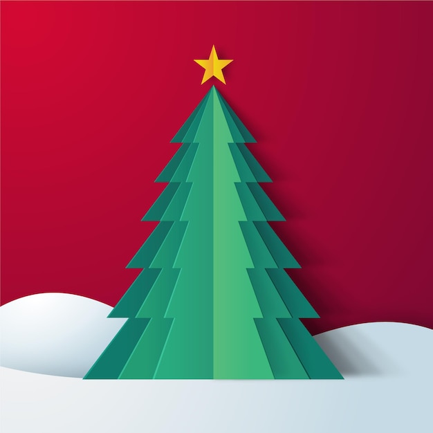 Árbol de Navidad al estilo de papel