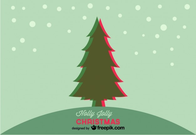 Vector gratuito árbol de navidad antiguo con nieve de fondo