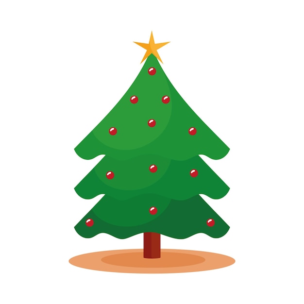 Vector gratuito Árbol de navidad y bolas