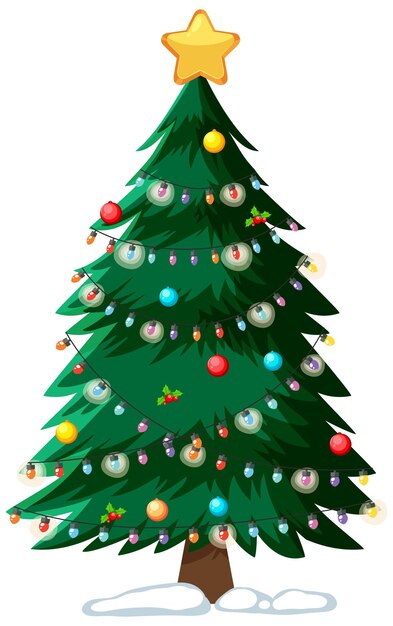Árbol de Navidad decorado con luces festivas
