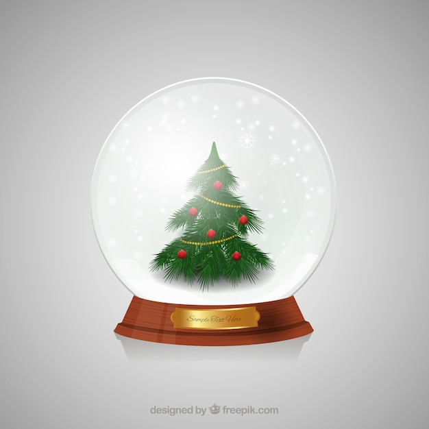 árbol de navidad dentro de una bola de cristal de navidad