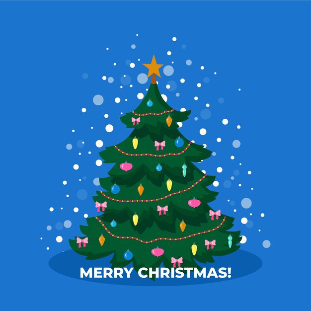 Árbol de navidad de diseño plano