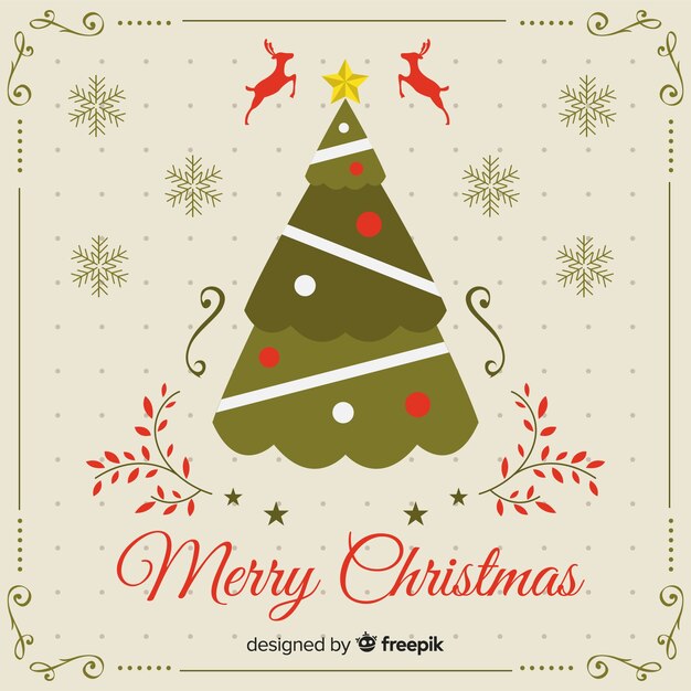 Árbol de navidad elegante con diseño vintage