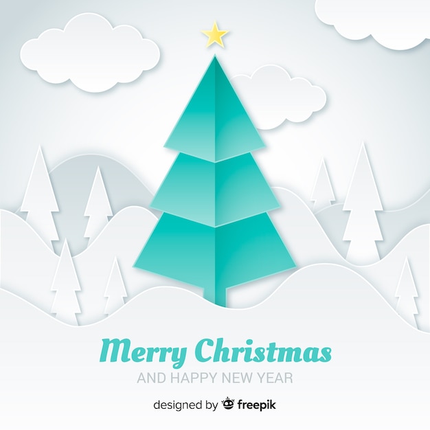 Árbol de Navidad en estilo papel