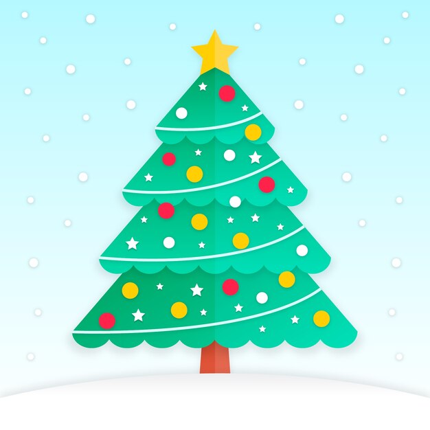 Árbol de Navidad en estilo papel
