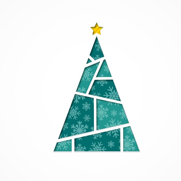 Árbol de Navidad en estilo papel