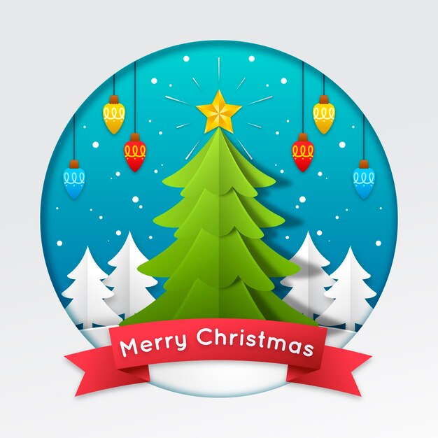Árbol de Navidad en estilo papel