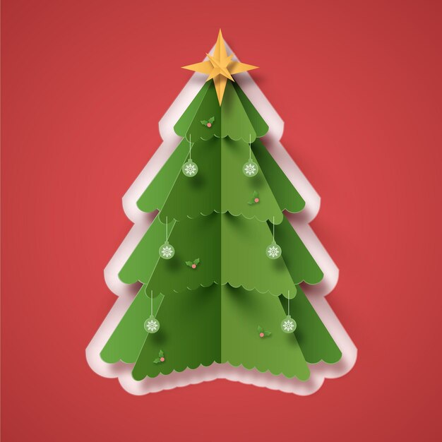 Árbol de Navidad en estilo papel