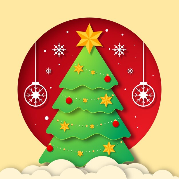 Árbol de Navidad en estilo papel