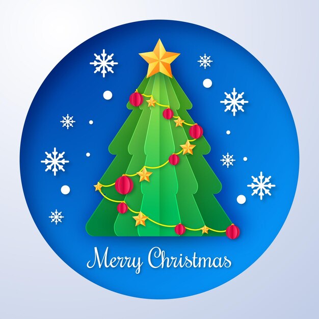 Árbol de Navidad en estilo papel