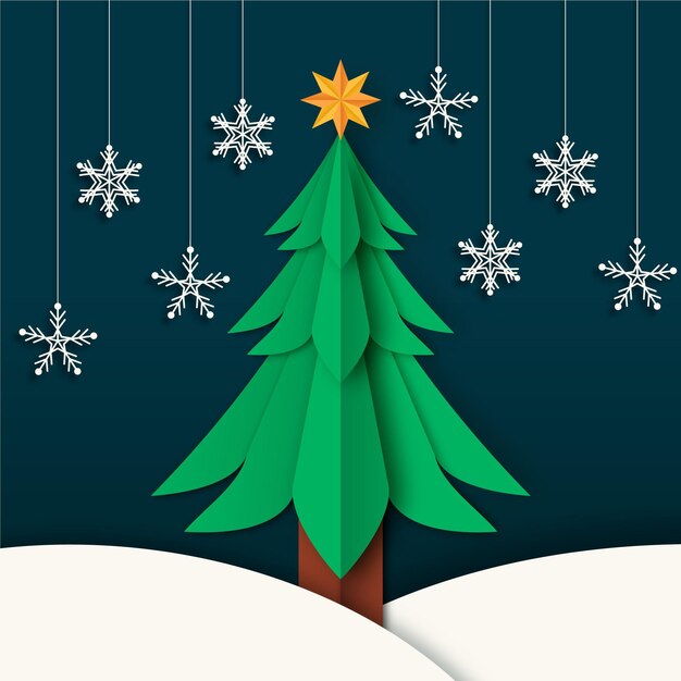 Árbol de Navidad en estilo papel