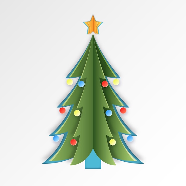 Vector gratuito Árbol de navidad en estilo papel