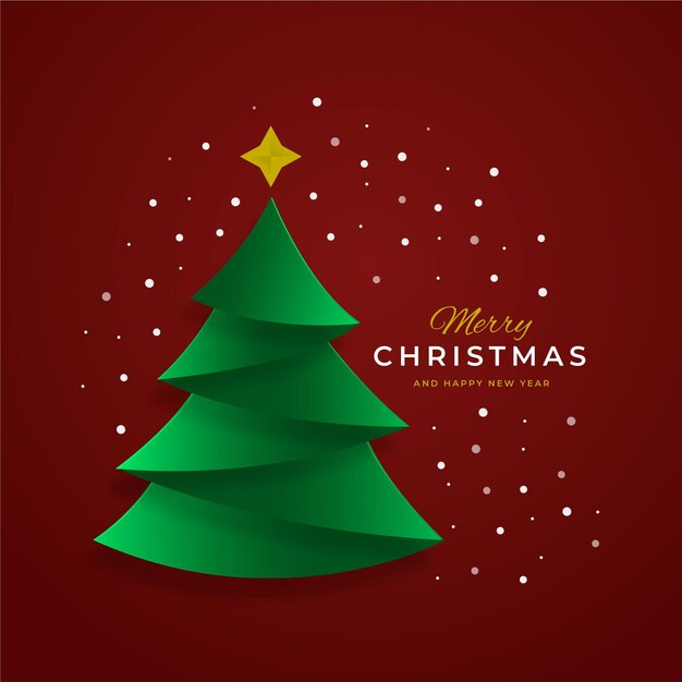 Árbol de Navidad en estilo papel