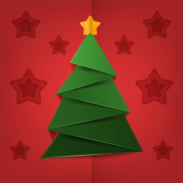 Árbol de Navidad en estilo papel