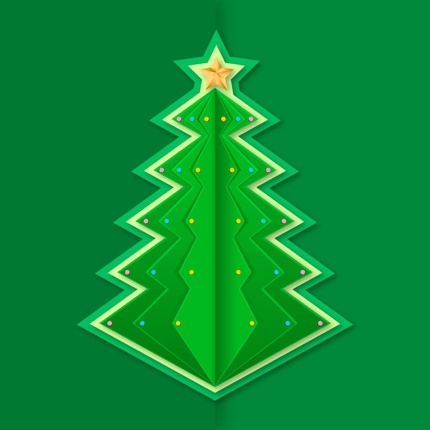 Vector gratuito Árbol de navidad en estilo papel