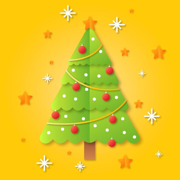 Árbol de Navidad en estilo papel