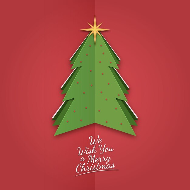 Árbol de Navidad en estilo papel