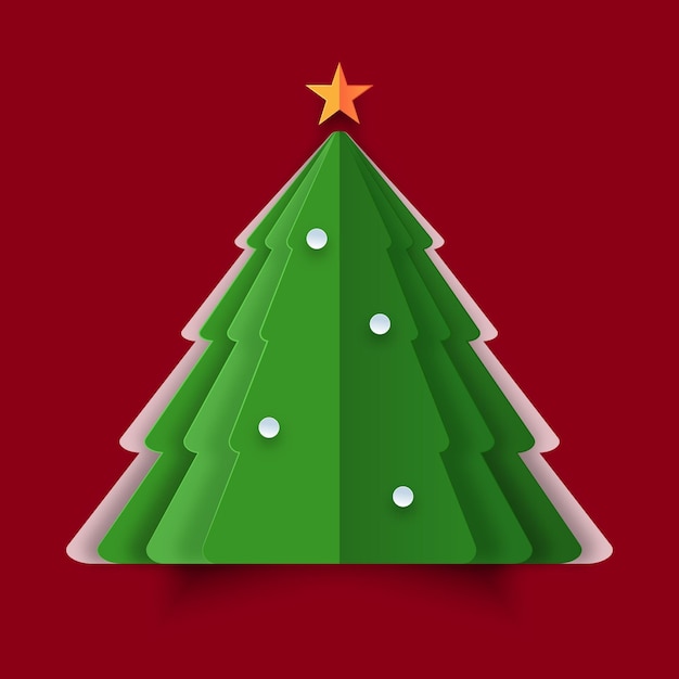 Vector gratuito Árbol de navidad en estilo papel