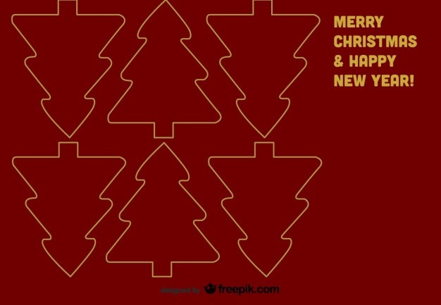 Vector gratuito Árbol de navidad de fondo rojo