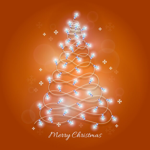 Árbol de navidad hecho de bombillas ilustración