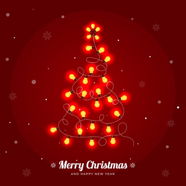Árbol de navidad hecho de bombillas ilustración
