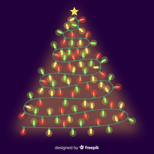Árbol de navidad hecho de bombillas