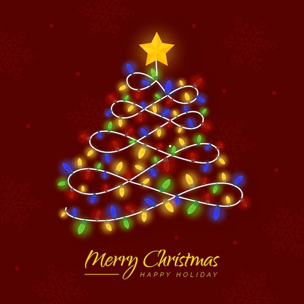Árbol de navidad hecho de bombillas