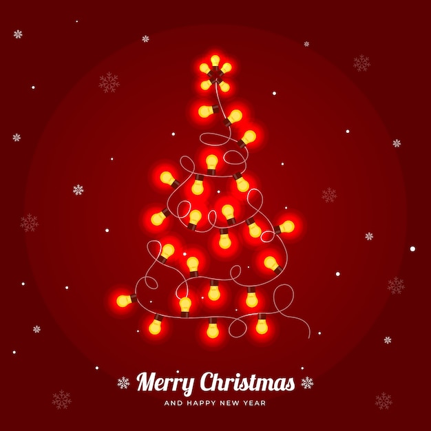 Árbol de navidad hecho de bombillas