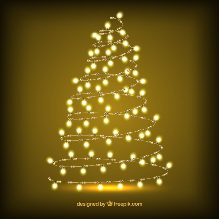 Vector gratuito árbol de navidad hecho de luces brillantes