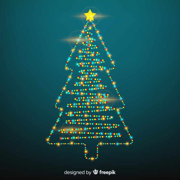 árbol de navidad hecho de luces