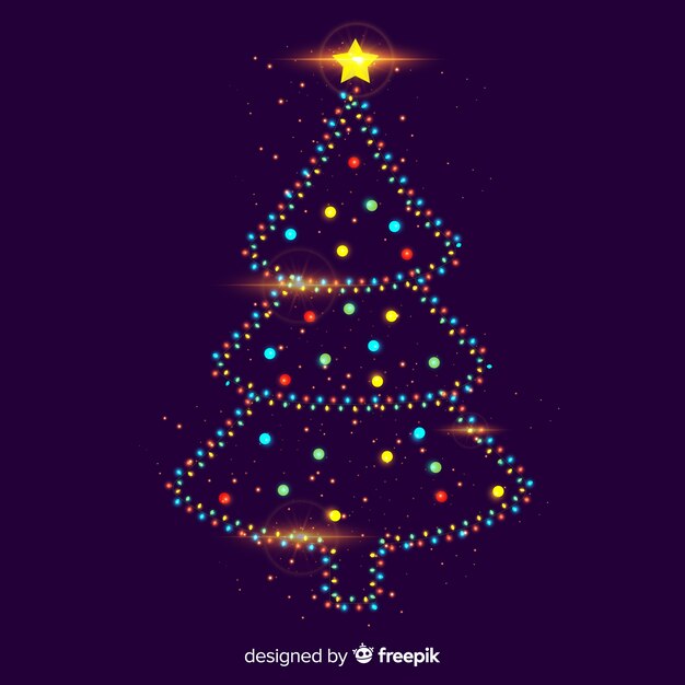 árbol de navidad hecho de luces