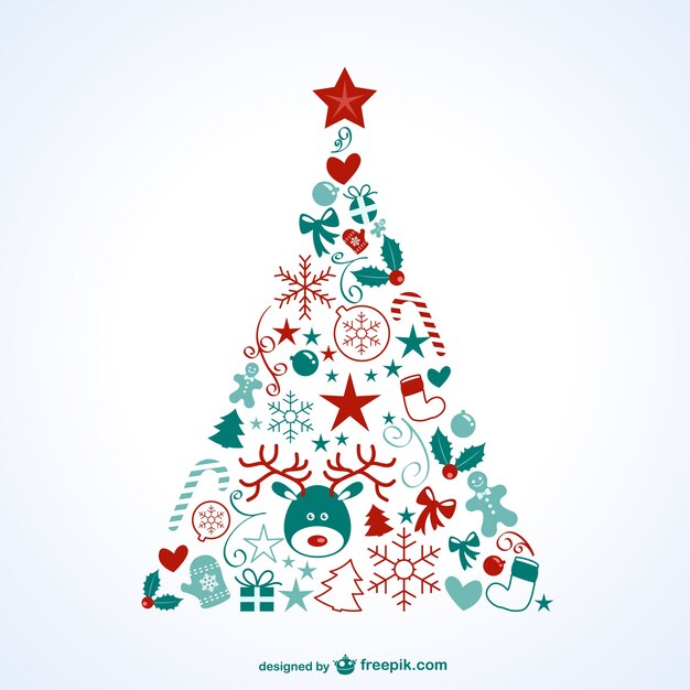 Árbol de Navidad con iconos