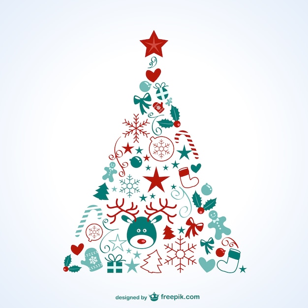 Árbol de Navidad con iconos