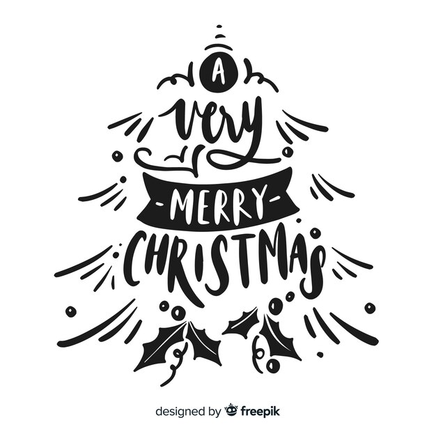 Árbol de navidad de letras de caligrafía