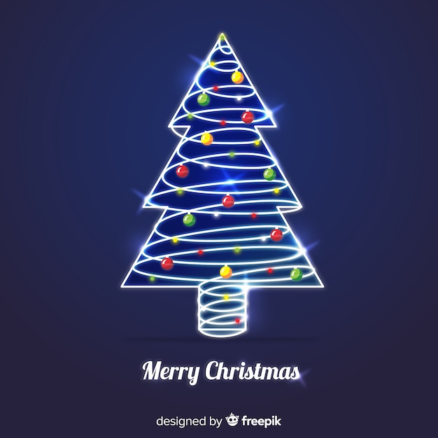 Vector gratuito Árbol de navidad de luces