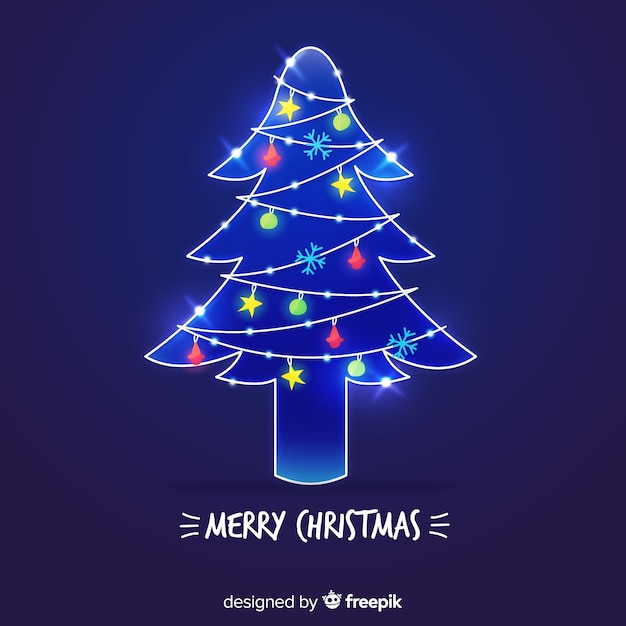 Vector gratuito Árbol de navidad de luces