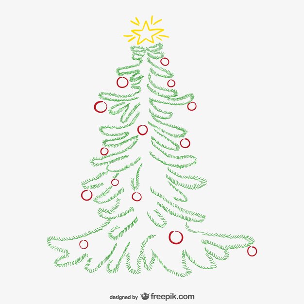 Árbol de navidad minimalista con adornos