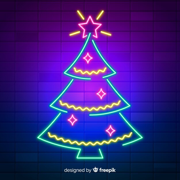 Árbol de navidad de neón